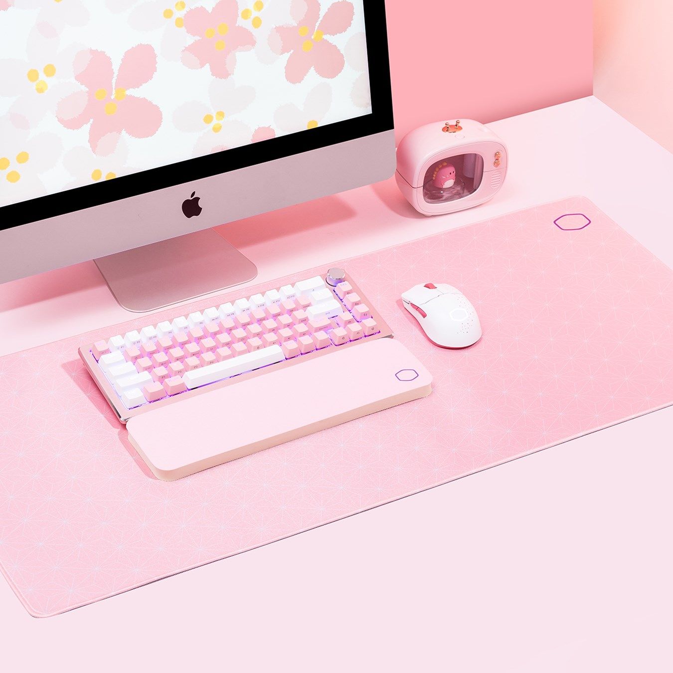 cooler master’s limited edition sakura collection re-run features a pink keyboard and a minimalist mouse