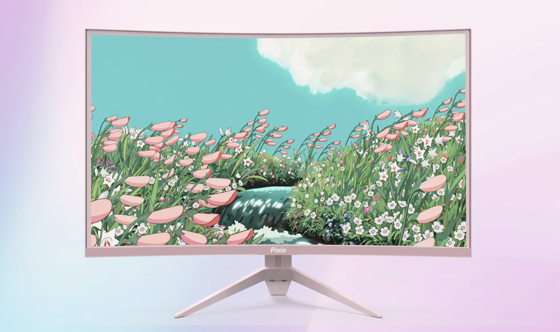 mockup of a pink monitor by pixio